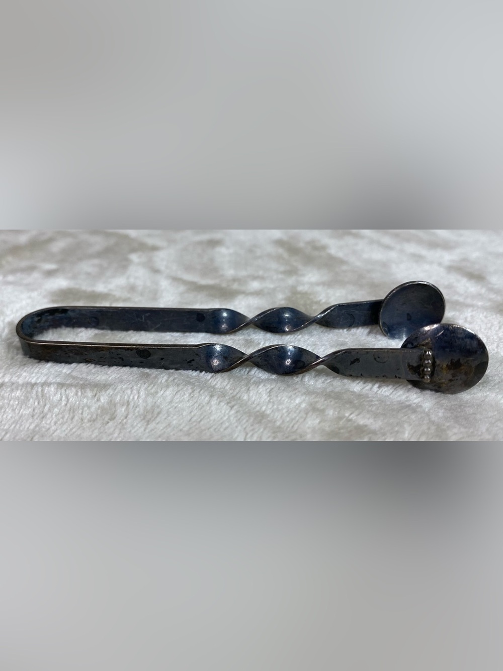 Antique Sterling Silver Sugar Tongs Twist Twisted Handle